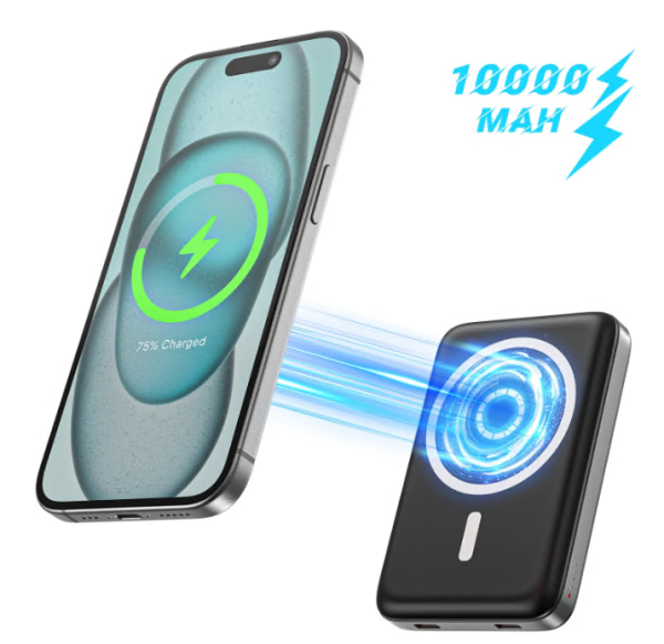 VILINICE Portable Charger 10000mAh Magnetic Wireless Power Bank, Mini Battery Pack Compatible with iPhone 16-15-14-13