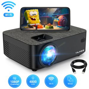 VILINICE Mini WiFi Projector, HD 1080P and 240" LCD Display, with Bluetooth for Home Cinema & Outdoor Movie