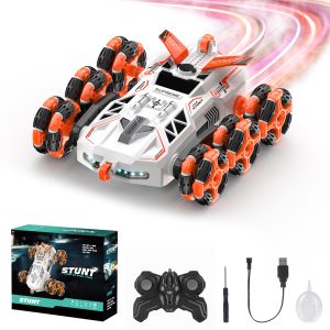 VILINICE RC Stunt Car, 6WD Transforming Climbing Cars, 2.4GHz Rechargeable Racing Drift Remote Control Car, Toy Car for Boys and Girls, Orange