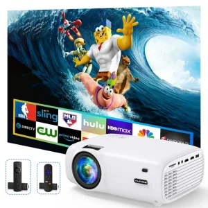 VILINICE Mini Projector, 6500L Movie Projector, 1080P and 240" LCD Display Supported, Home Theater Projector Compatible with TV Stick, PS4, HDMI, USB, VGA
