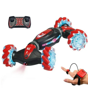 VILINICE RC Stunt Car, Drift Stunt 4WD 2.4GHz Remote Control Twist Car, Double Sided Rotating Off-Road Vehicle 360° Flip with Lights Music, Kids Toy Cars, Red