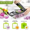 Upgrade Mini Vegetable Chopper, Multifunctional 13-in-1 Food Choppers Onion Chopper Vegetable Slicer Cutter Dicer Veggie chopper with 8 Blades,Colander Basket,Container for Salad Potato Carrot Garlic