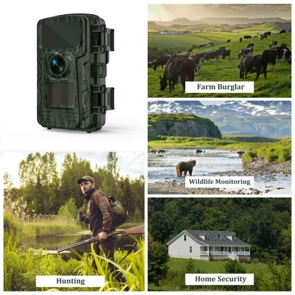 VILINICE Updated Trail Camera, 20MP 1080P HD Game Camera with Night Vision, Wildlife Waterproof Hunting Camera Wildgame, Hunting Trail Monitors