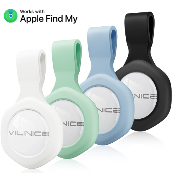 VILINICE Smart Tag GPS Item Tracker, 4PCS Wallet Tracker Works with Apple Find My(iOS Only) IP67 Waterproof for Key/Bag