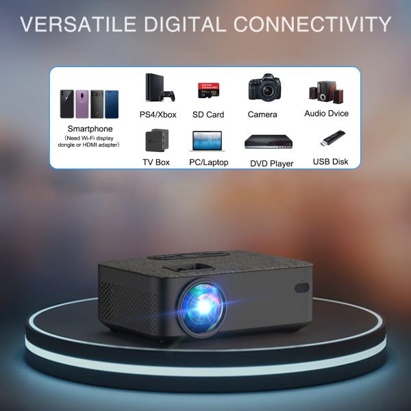 VILINICE Mini WiFi Projector, HD 1080P and 240" LCD Display, with Bluetooth for Home Cinema & Outdoor Movie