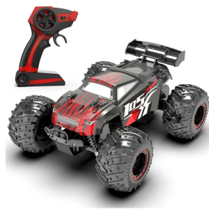 VILINICE Remote Control Car - 13 MPH Off-Road Monster Truck with Lights, 2.4GHz Rechargeable Battery, Toy for Boys Ages 5-12, Red