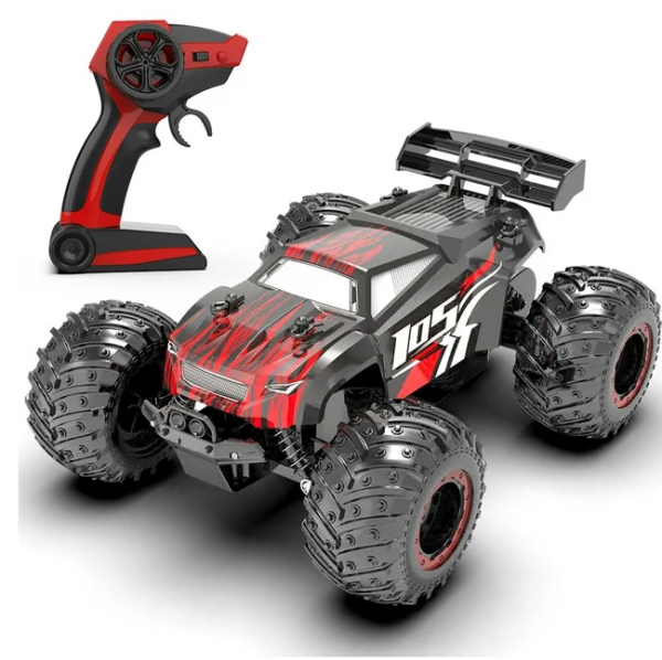 VILINICE Remote Control Car - 13 MPH Off-Road Monster Truck with Lights, 2.4GHz Rechargeable Battery, Toy for Boys Ages 5-12, Red