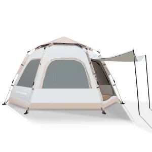 Upgrade 6-8 Family Tent with Removable Rain Fly and Carrying Bag, Waterproof, Easy Setup for Camping/Family Outdoor/Hiking/Backpacking/Beach