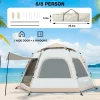 Upgrade 6-8 Family Tent with Removable Rain Fly and Carrying Bag, Waterproof, Easy Setup for Camping/Family Outdoor/Hiking/Backpacking/Beach