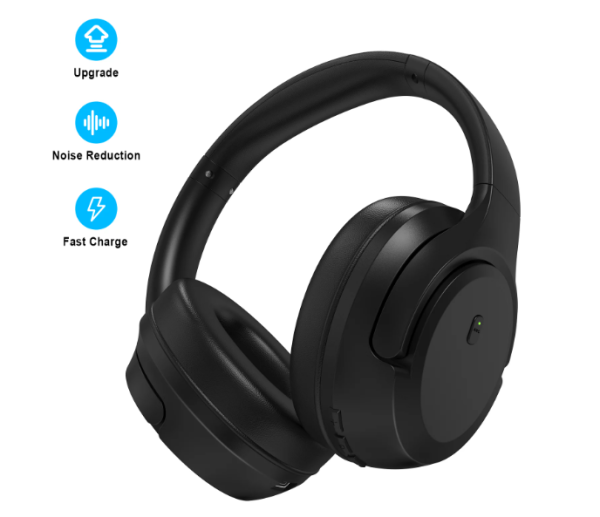 VILINICE Wireless Bluetooth Over The Ear Headphones with Microphone , Active Noise Cancelling Headphones for Travel, Sport